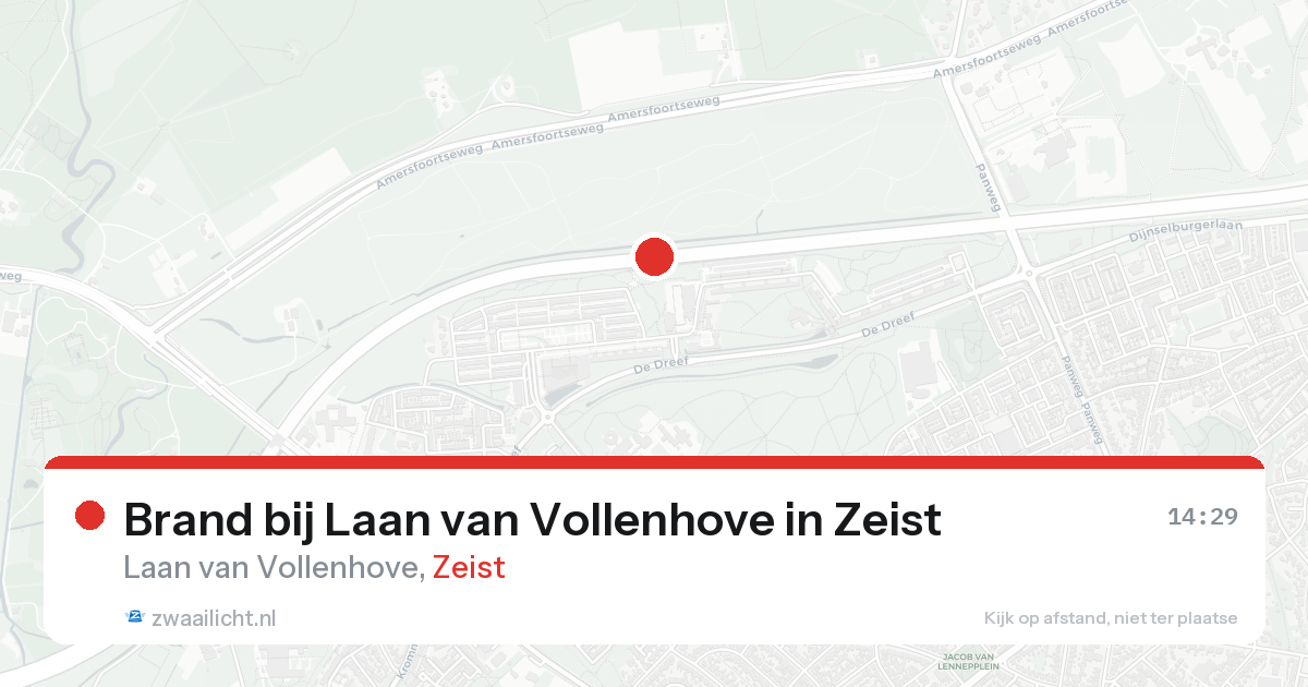 Brand bij Laan van Vollenhove in Zeist — 16 aug 2026