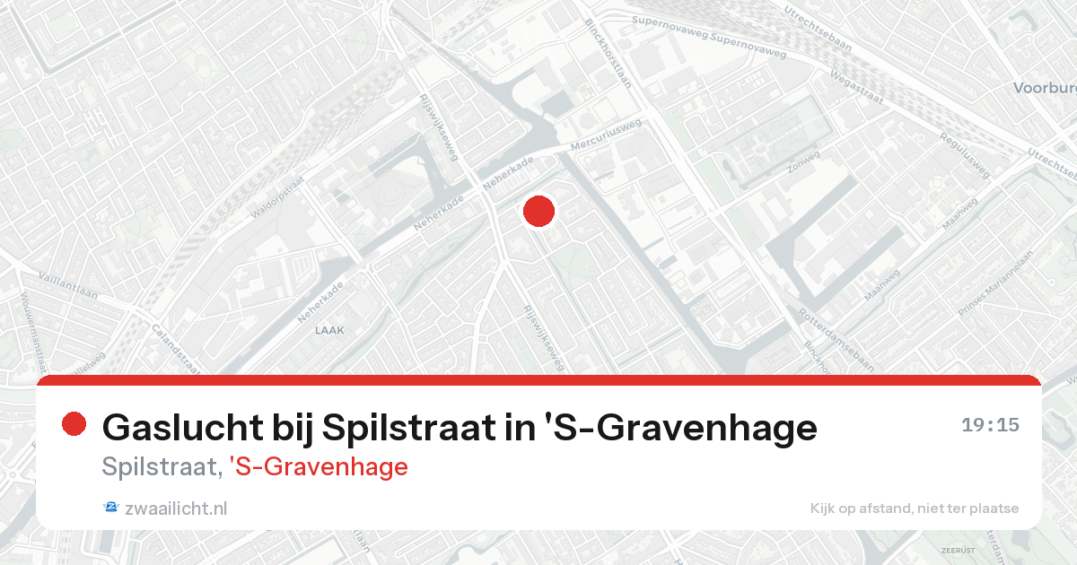 Gaslucht bij Spilstraat in 'S-Gravenhage — 25 aug 2026