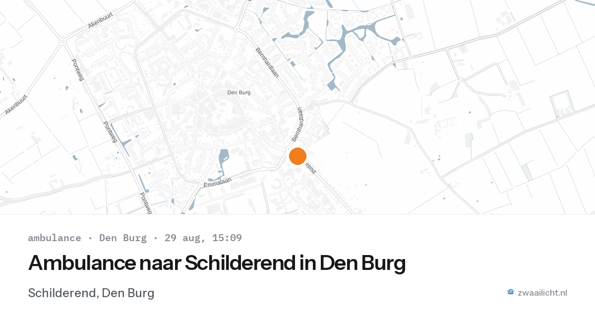 Ambulance naar Schilderend in Den Burg — 29 aug 2026