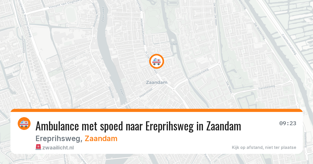 Ambulance met spoed naar Ereprihsweg in Zaandam — 6 jun 2026
