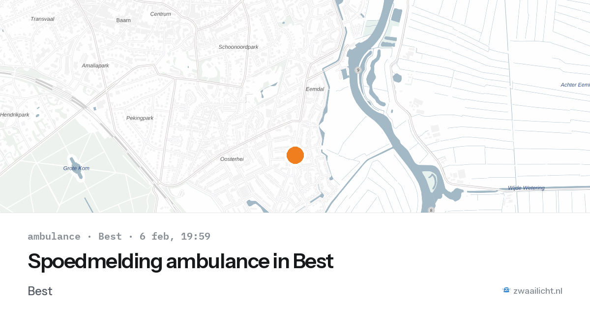 Spoedmelding ambulance in Best — 6 feb 2026