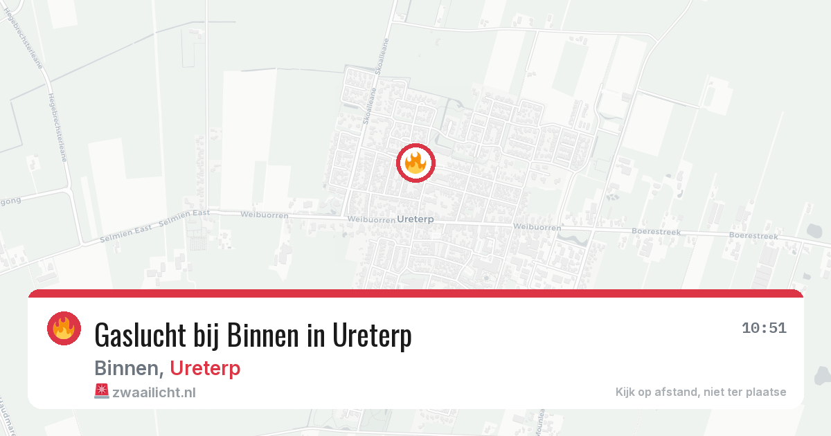 Gaslucht bij Binnen in Ureterp — 29 jul 2026