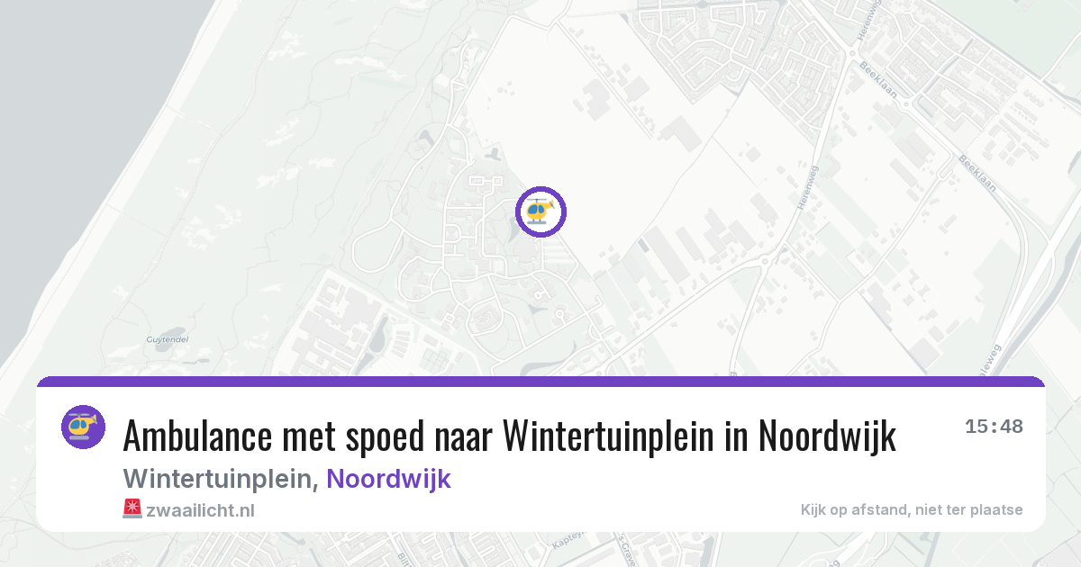 Ambulance met spoed naar Wintertuinplein in Noordwijk — 24 mrt 2026