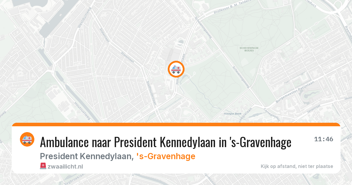 Ambulance naar President Kennedylaan in 's-Gravenhage — 31 jul 2026