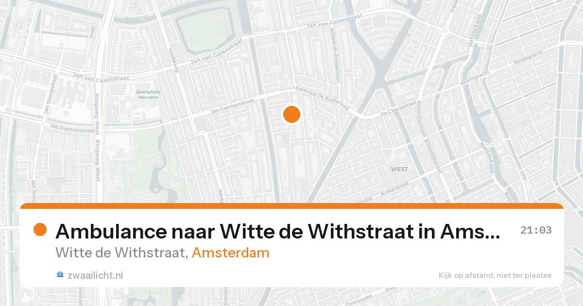 Ambulance naar Witte de Withstraat in Amsterdam — 23 aug 2026
