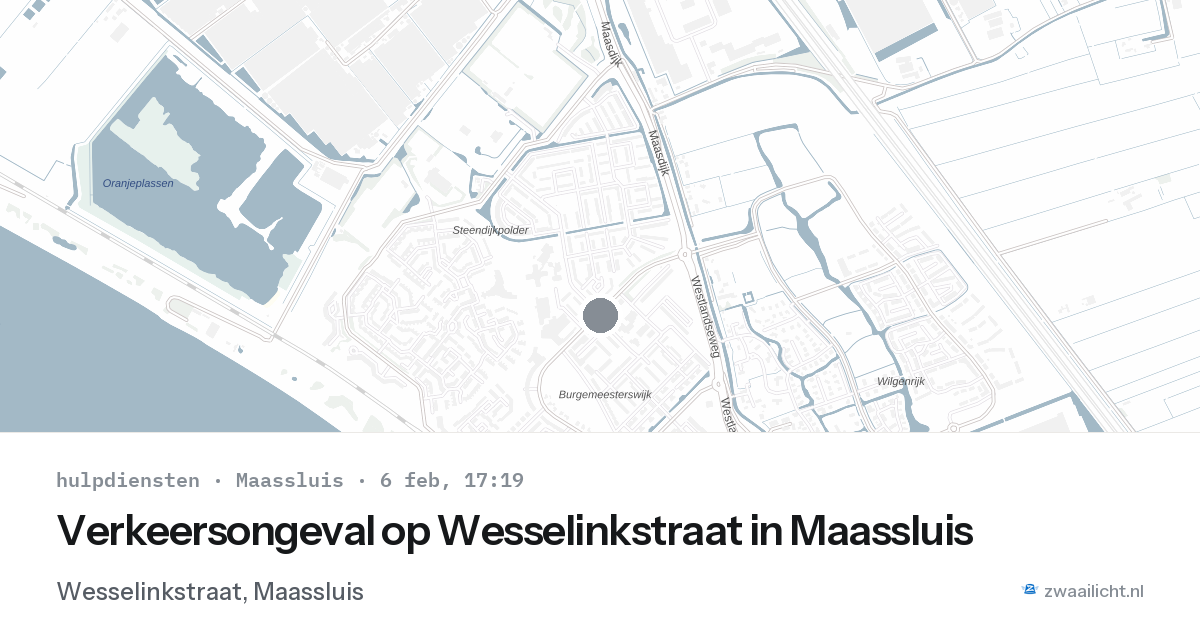 Verkeersongeval op Wesselinkstraat in Maassluis — 6 feb 2026