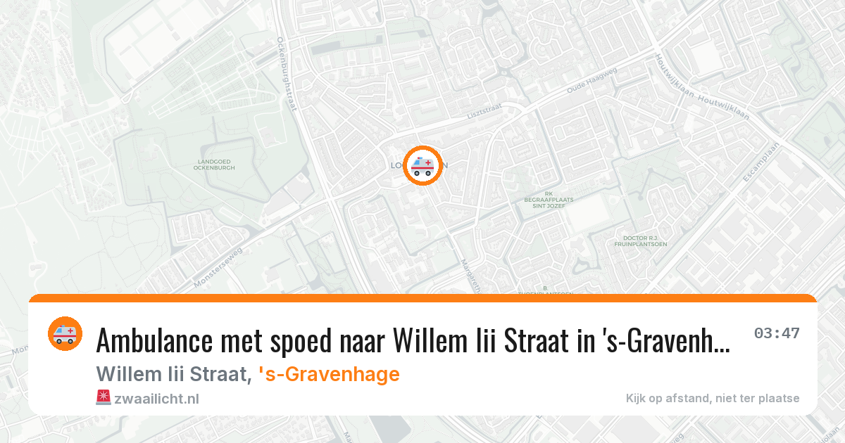 Ambulance met spoed naar Willem Iii Straat in 's-Gravenhage — 15 aug 2026