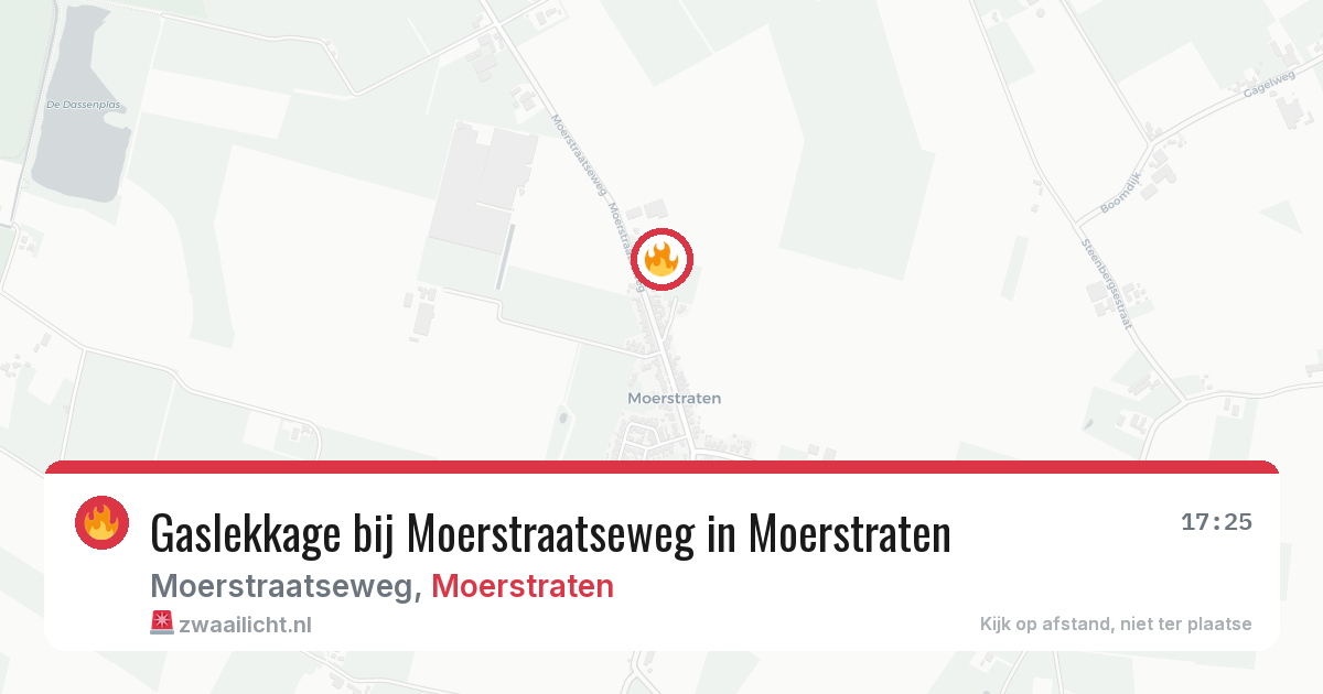 Gaslekkage bij Moerstraatseweg in Moerstraten — 25 mrt 2026