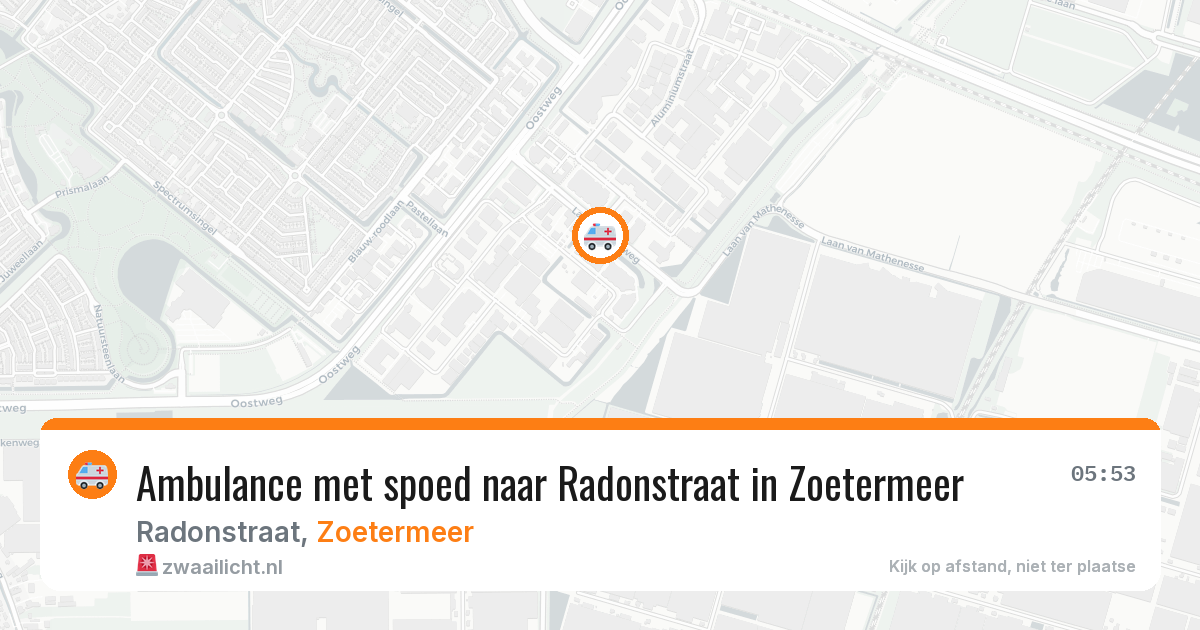 Ambulance met spoed naar Radonstraat in Zoetermeer — 3 jun 2026