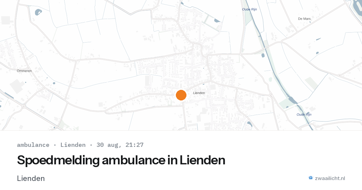 Spoedmelding ambulance in Lienden — 30 aug 2026