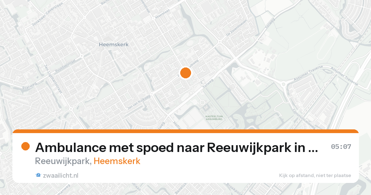 Ambulance met spoed naar Reeuwijkpark in Heemskerk — 20 aug 2026