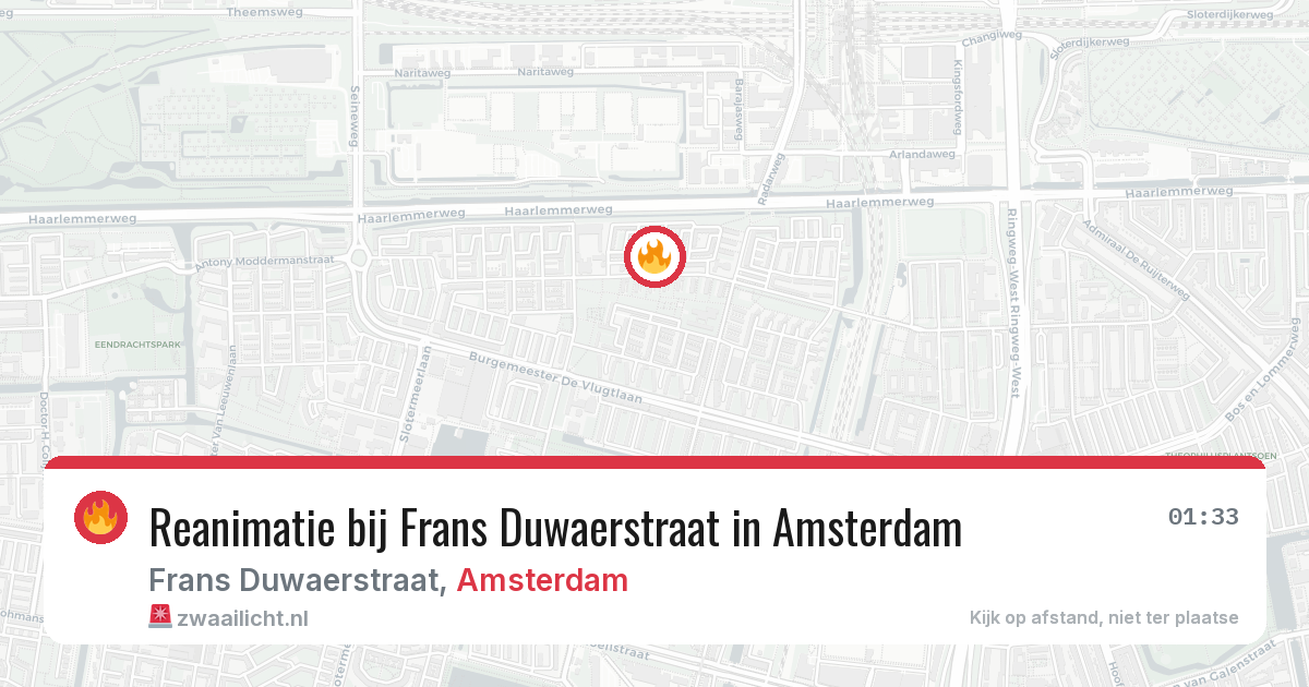 Reanimatie bij Frans Duwaerstraat in Amsterdam — 29 jul 2026