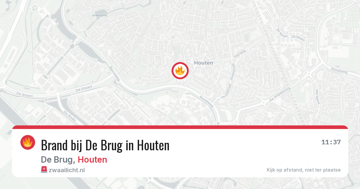 Brand bij De Brug in Houten — 20 jun 2026