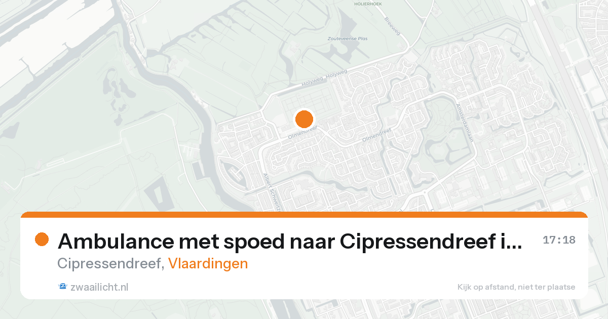 Ambulance met spoed naar Cipressendreef in Vlaardingen — 20 aug 2026