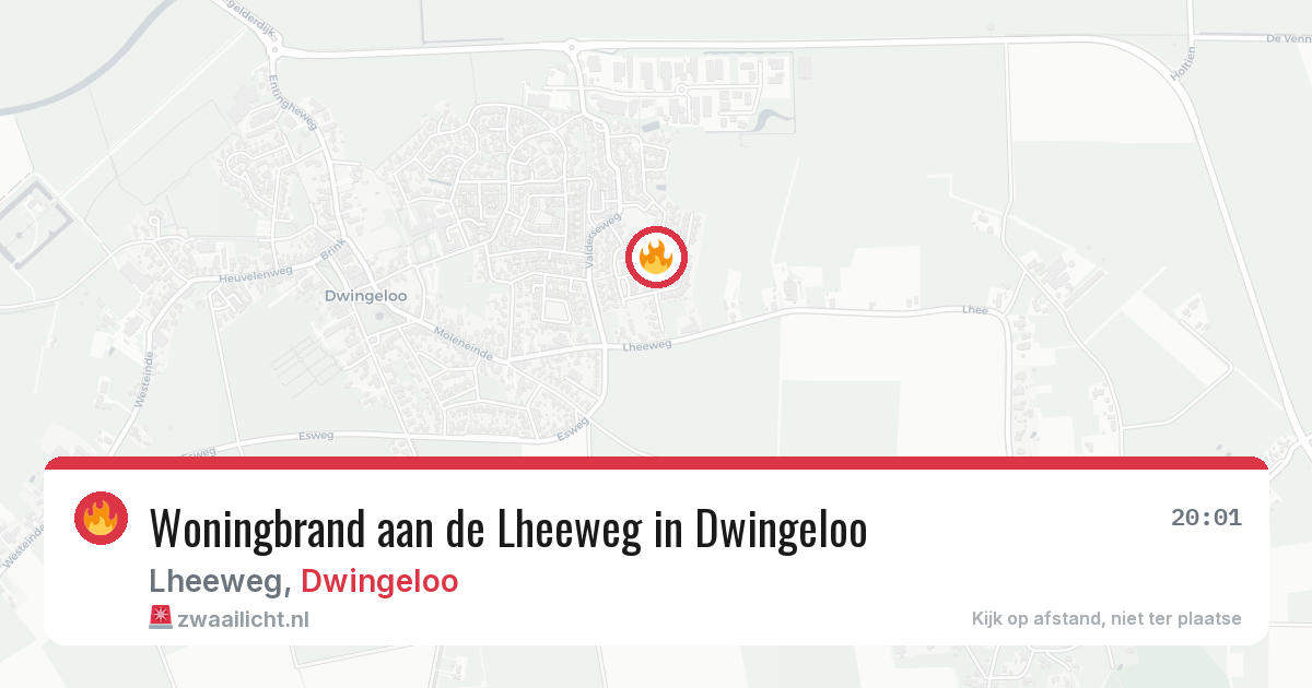 Woningbrand aan de Lheeweg in Dwingeloo — 11 mei 2026