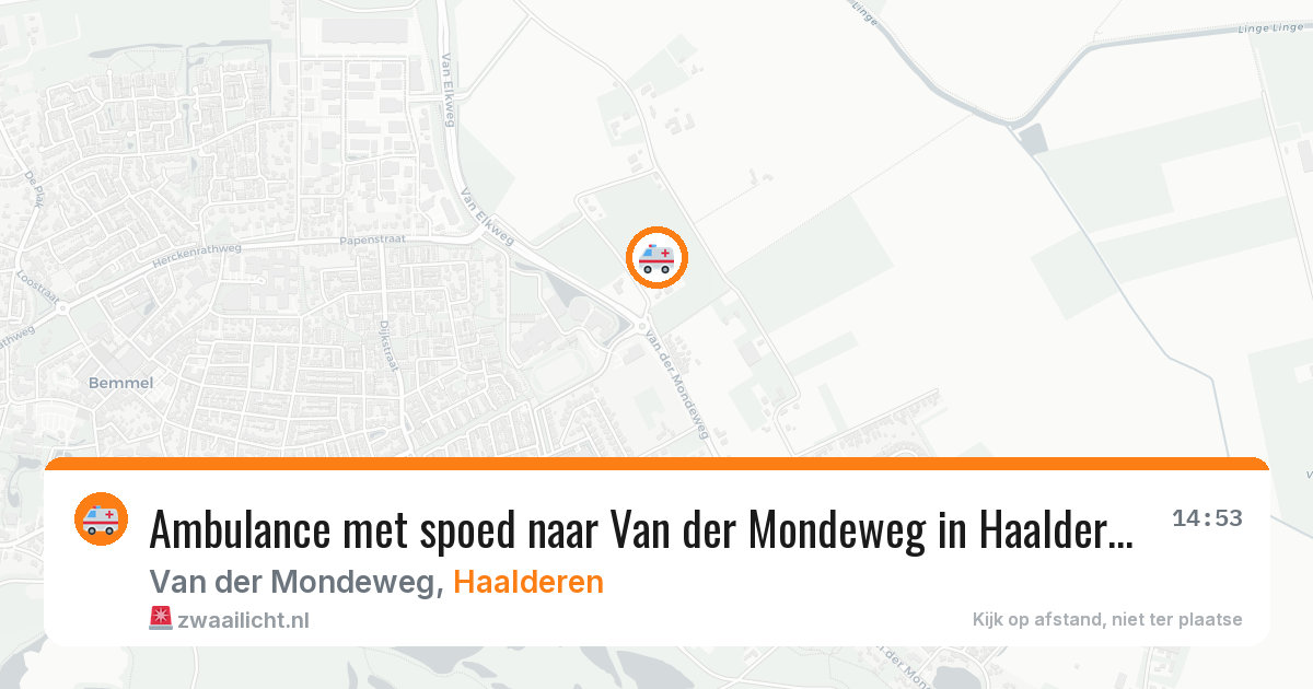 Ambulance met spoed naar Van der Mondeweg in Haalderen — 22 jun 2026
