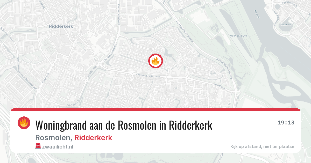 Woningbrand aan de Rosmolen in Ridderkerk — 25 jun 2026