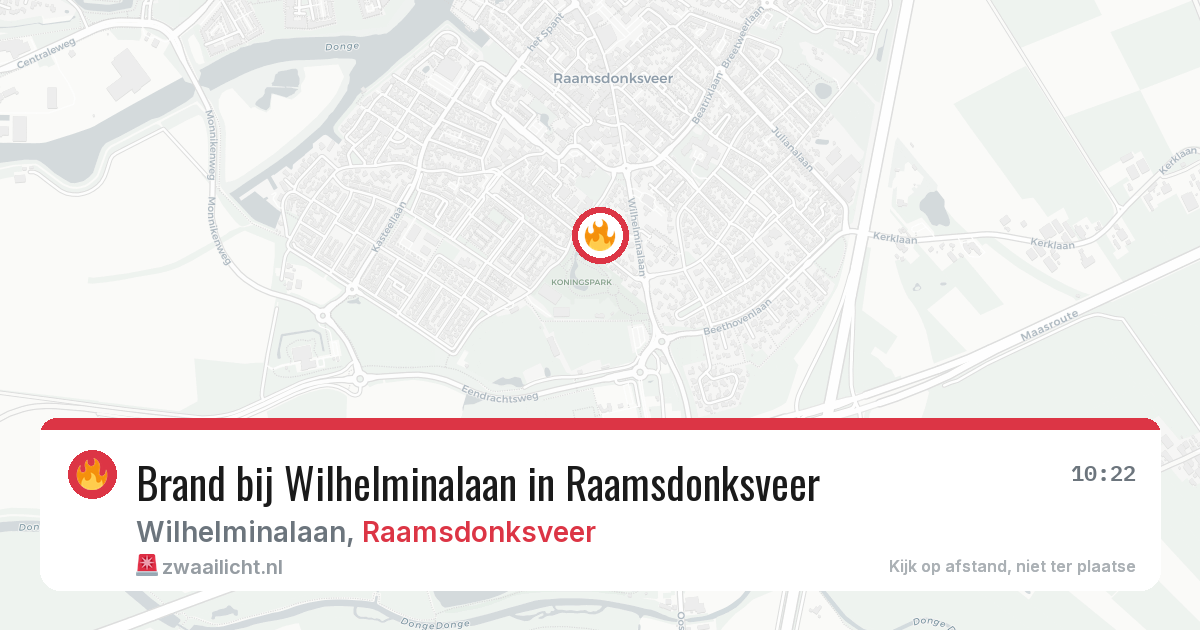 Brand bij Wilhelminalaan in Raamsdonksveer — 22 jul 2026