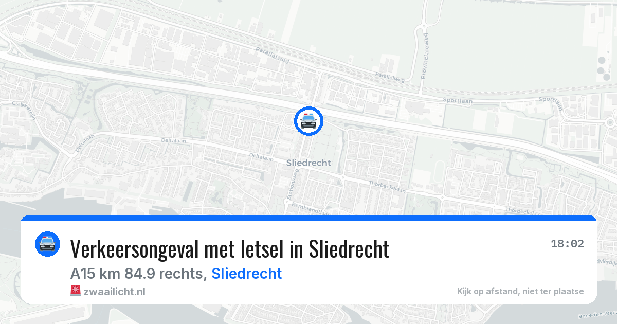Verkeersongeval met letsel in Sliedrecht — 13 mei 2026