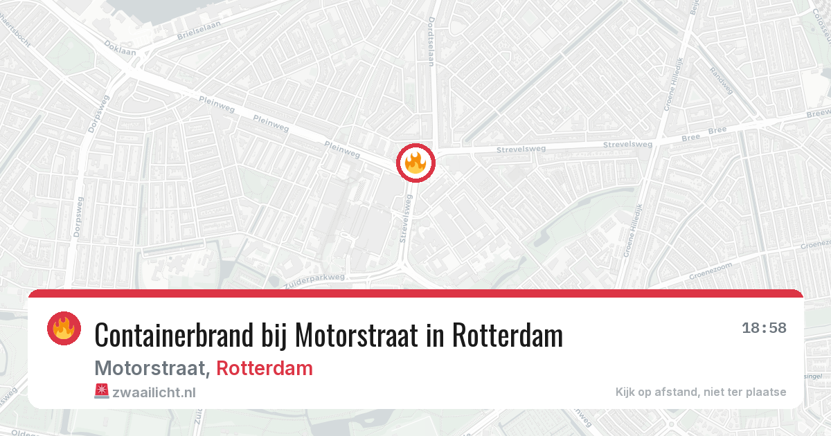 Containerbrand bij Motorstraat in Rotterdam — 23 mrt 2026