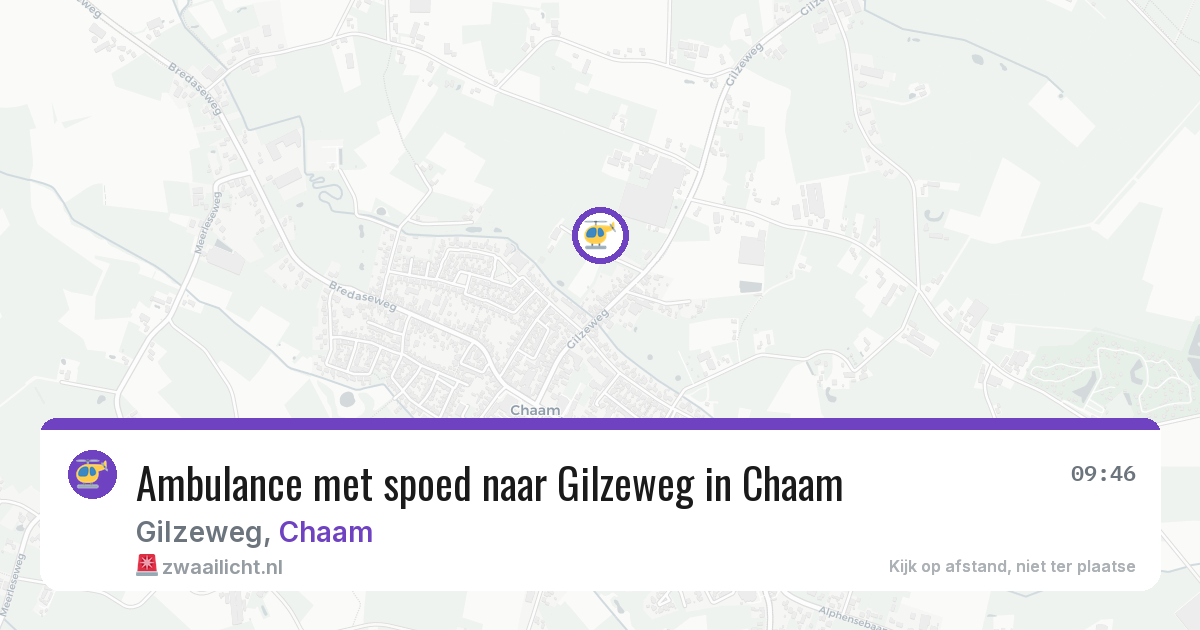 Ambulance met spoed naar Gilzeweg in Chaam — 5 mrt 2026