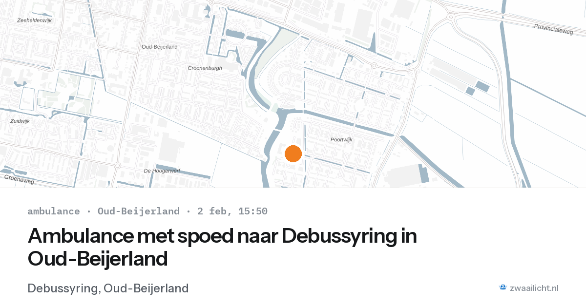 Ambulance met spoed naar Debussyring in Oud-Beijerland — 2 feb 2026