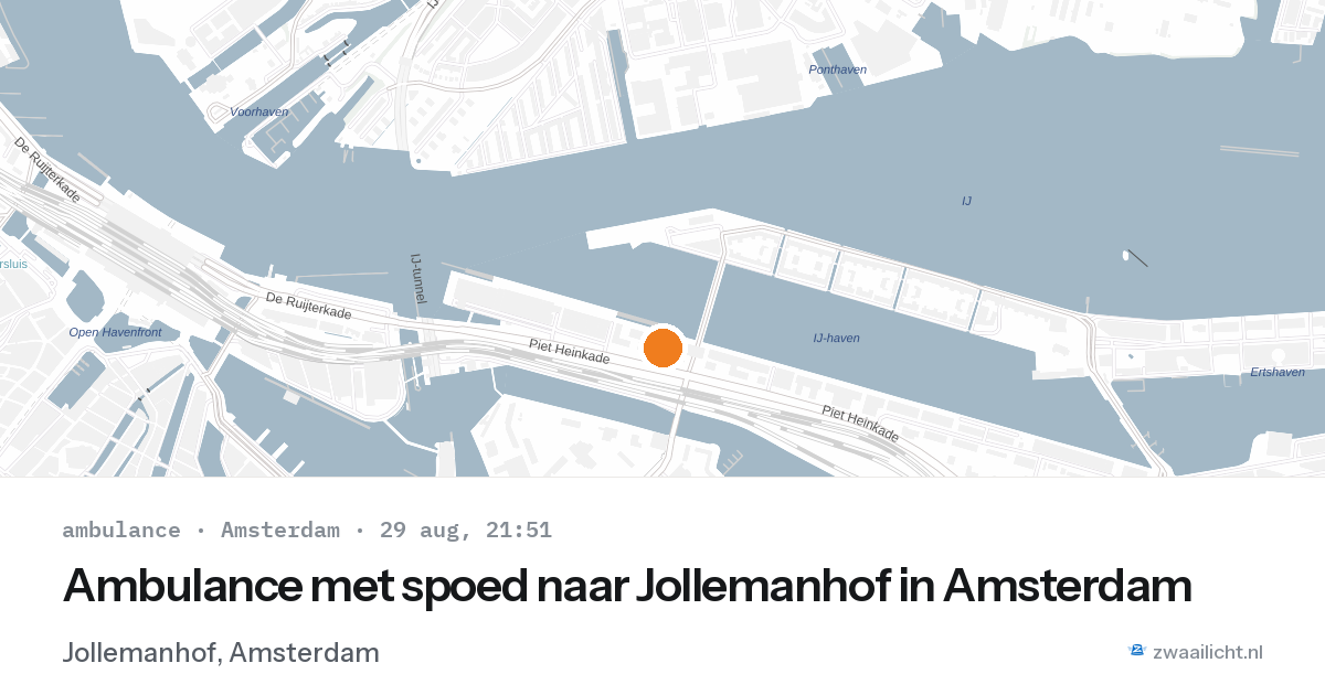 Ambulance met spoed naar Jollemanhof in Amsterdam — 29 aug 2026