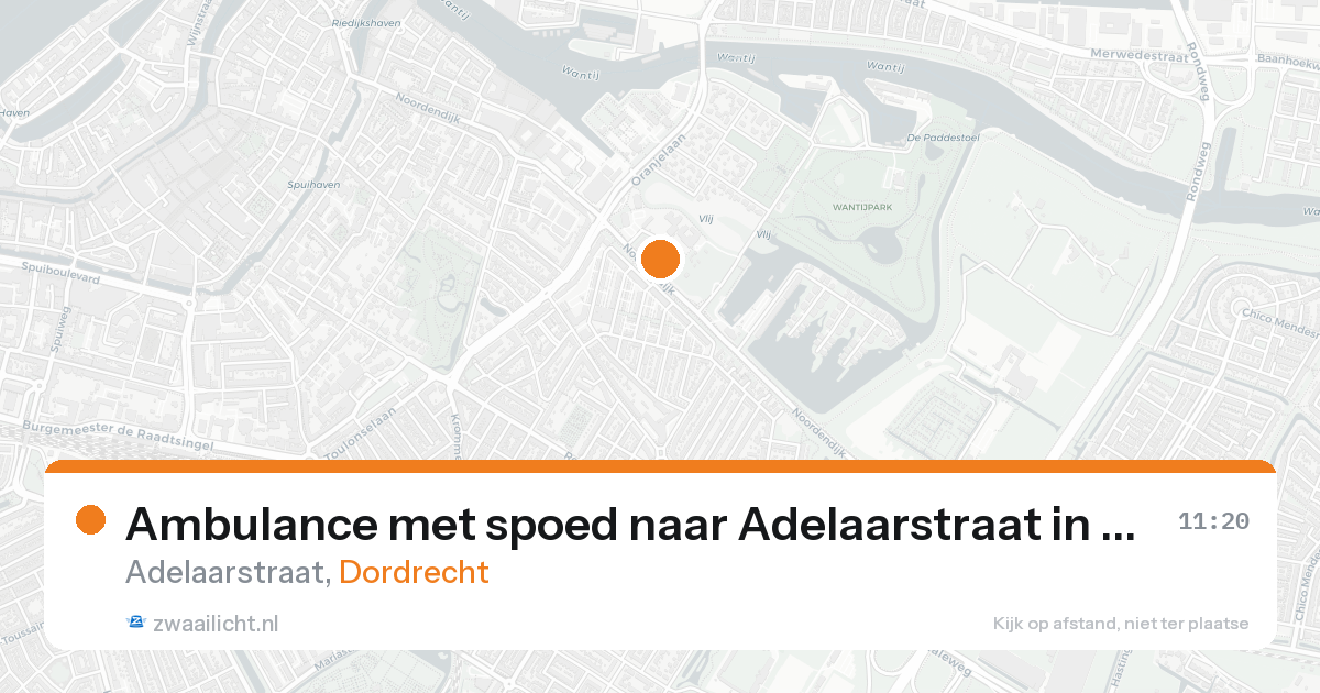 Ambulance met spoed naar Adelaarstraat in Dordrecht — 15 aug 2026
