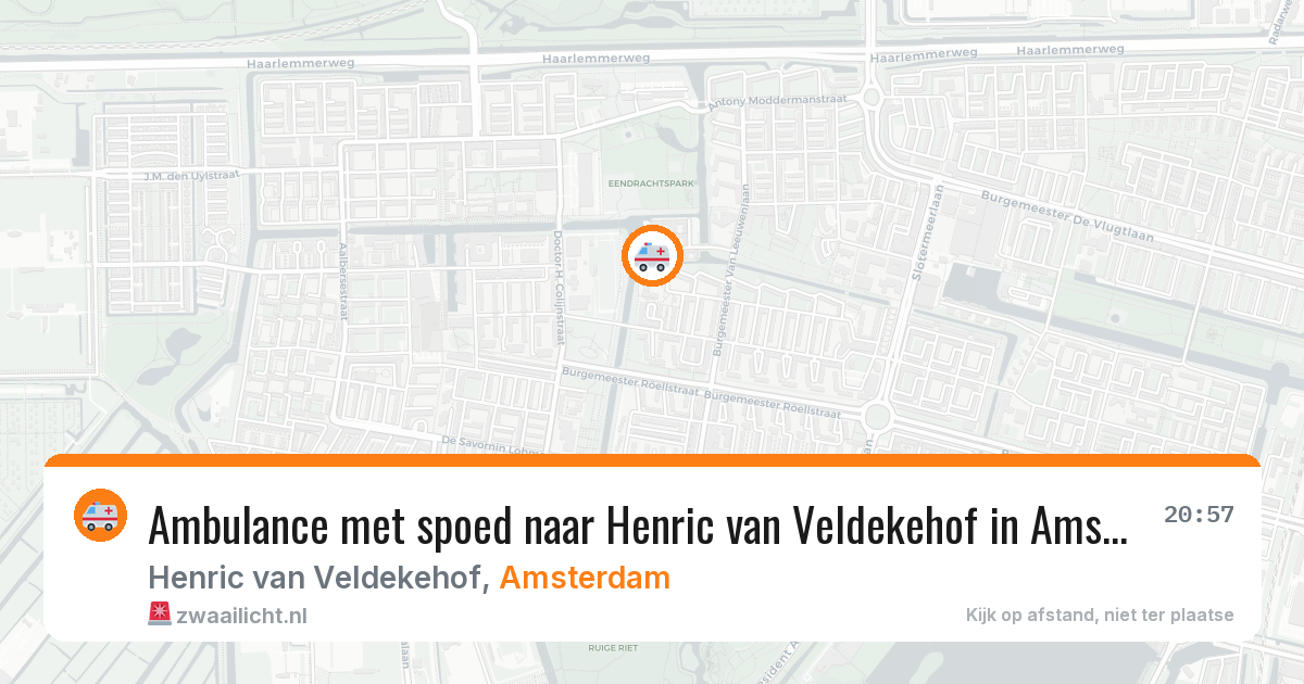 Ambulance met spoed naar Henric van Veldekehof in Amsterdam — 23 jun 2026
