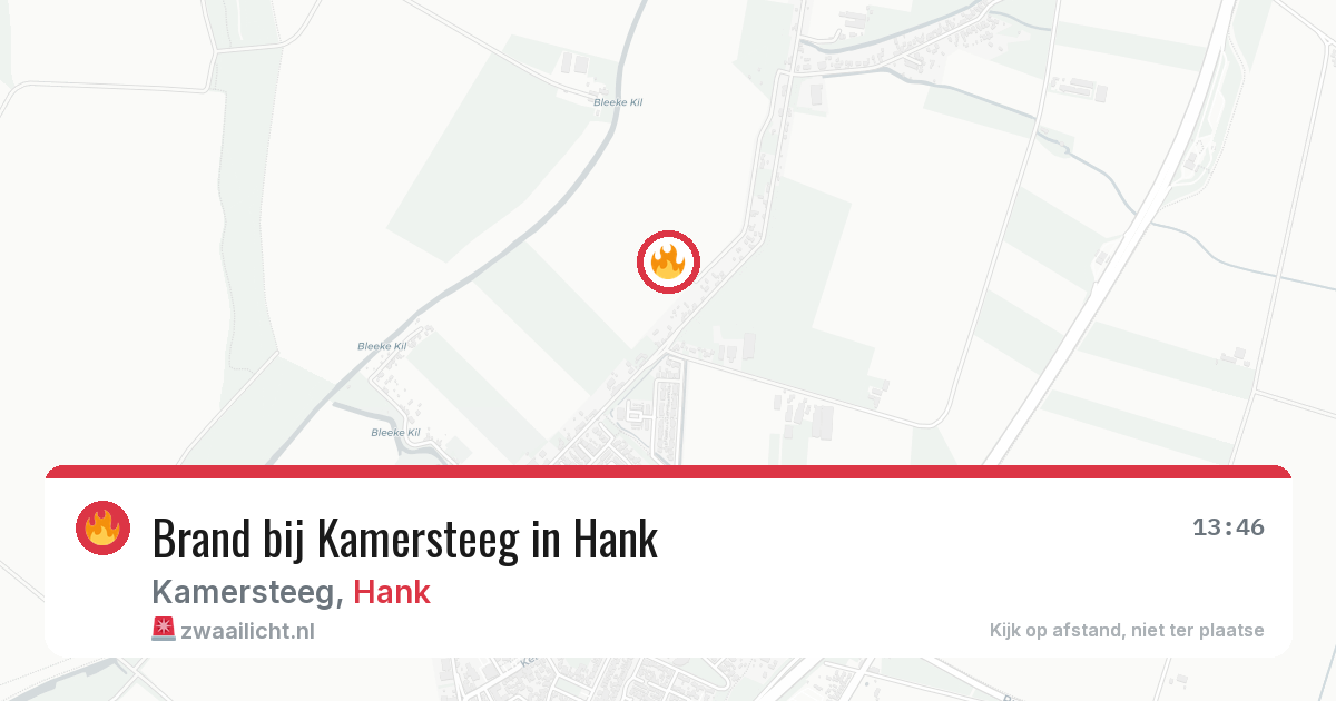 Brand bij Kamersteeg in Hank — 19 mei 2026