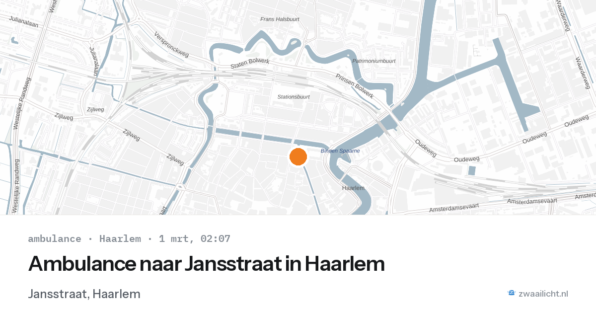 Ambulance naar Jansstraat in Haarlem — 1 mrt 2026