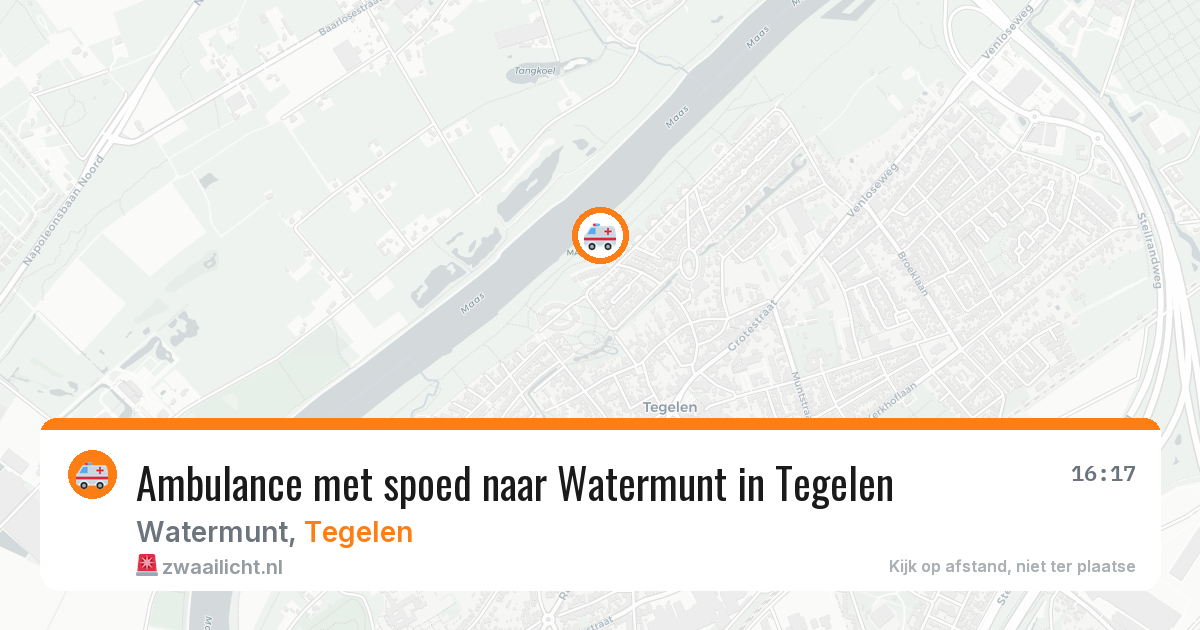 Ambulance met spoed naar Watermunt in Tegelen — 1 aug 2026