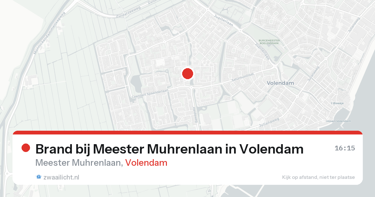 Brand bij Meester Muhrenlaan in Volendam — 22 aug 2026