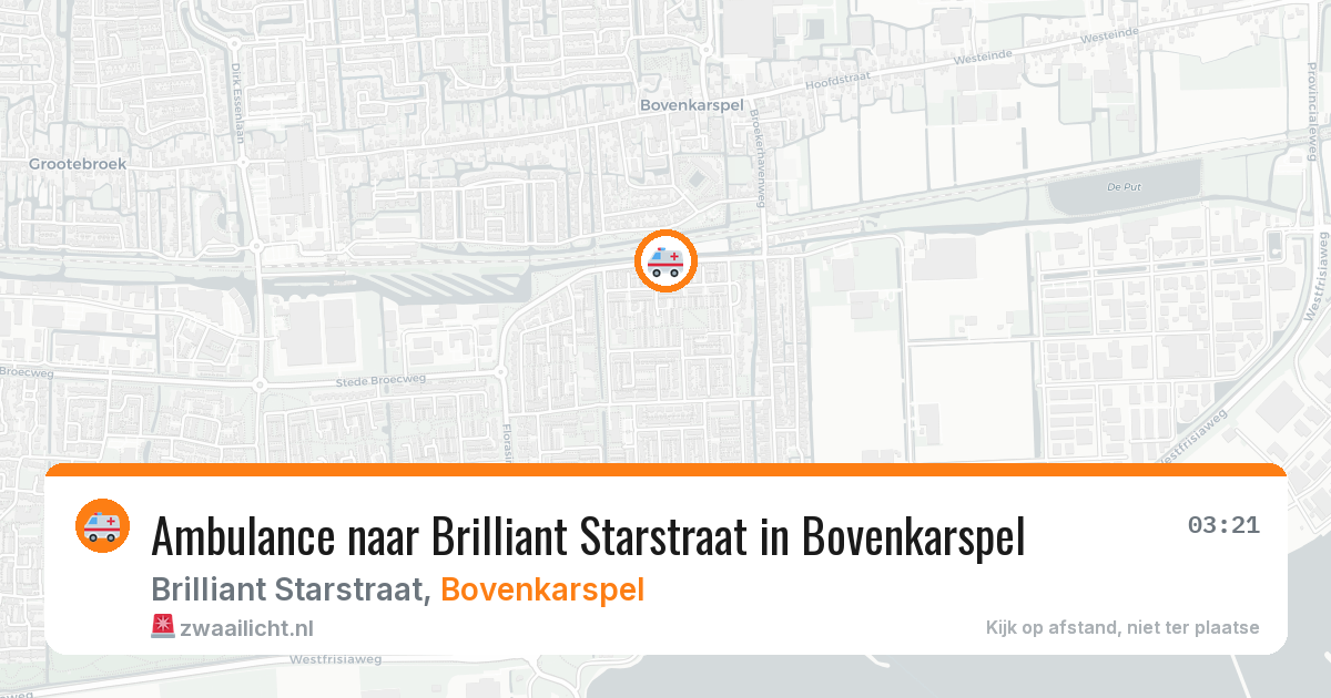Ambulance naar Brilliant Starstraat in Bovenkarspel — 14 aug 2026