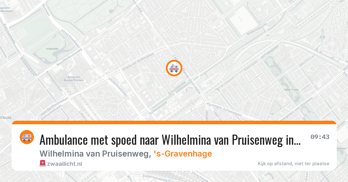 Ambulance met spoed naar Wilhelmina van Pruisenweg in 's-Gravenhage — 19 mrt 2026