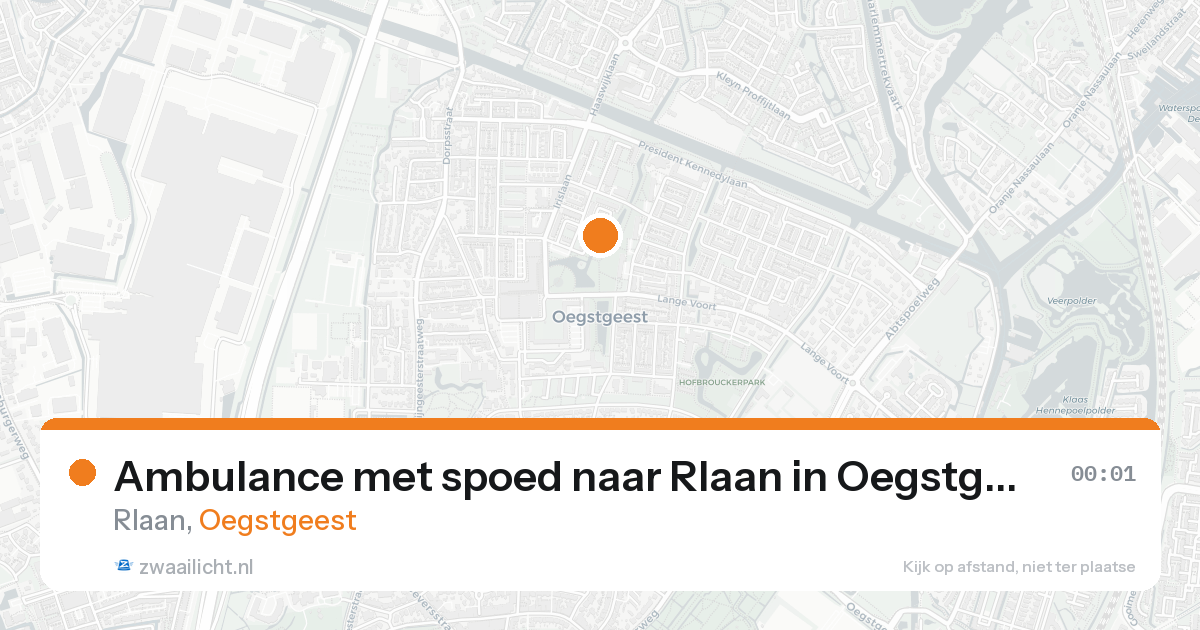 Ambulance met spoed naar Rlaan in Oegstgeest — 16 jun 2026
