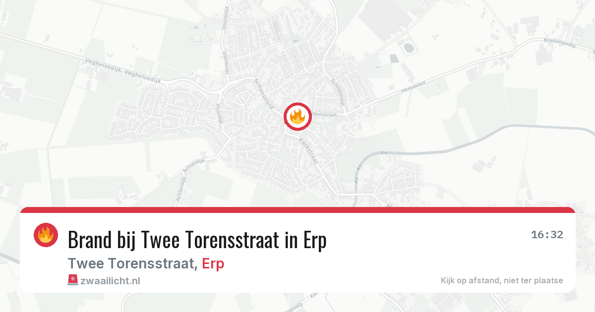 Brand bij Twee Torensstraat in Erp — 28 mei 2026