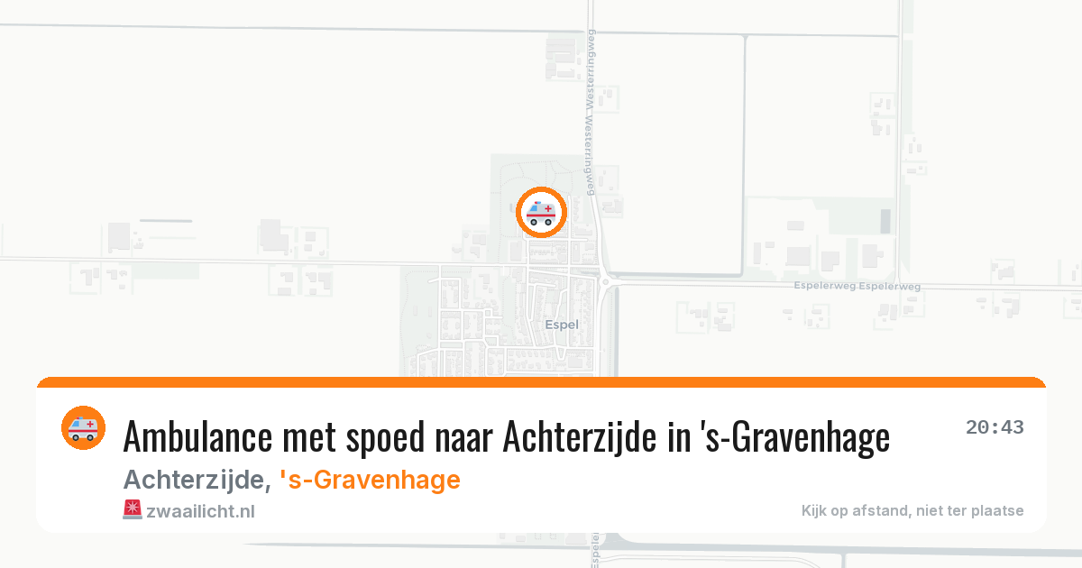 Ambulance met spoed naar Achterzijde in 's-Gravenhage — 14 aug 2026