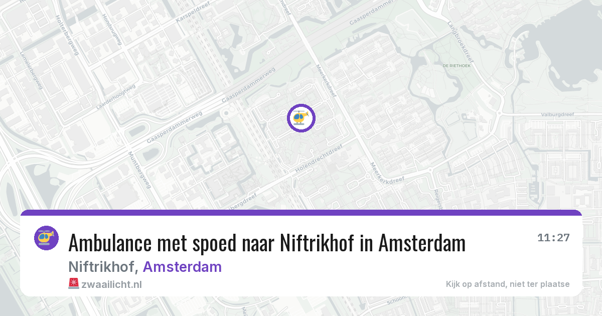 Ambulance met spoed naar Niftrikhof in Amsterdam — 12 jul 2026