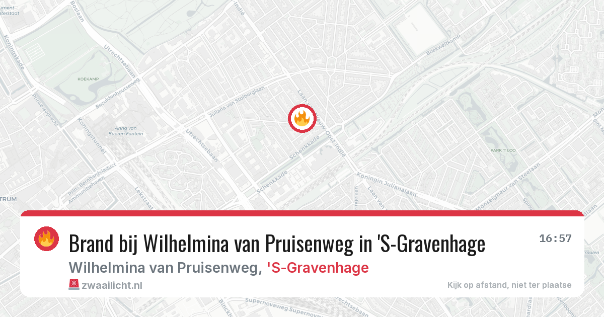Brand bij Wilhelmina van Pruisenweg in 'S-Gravenhage — 4 aug 2026