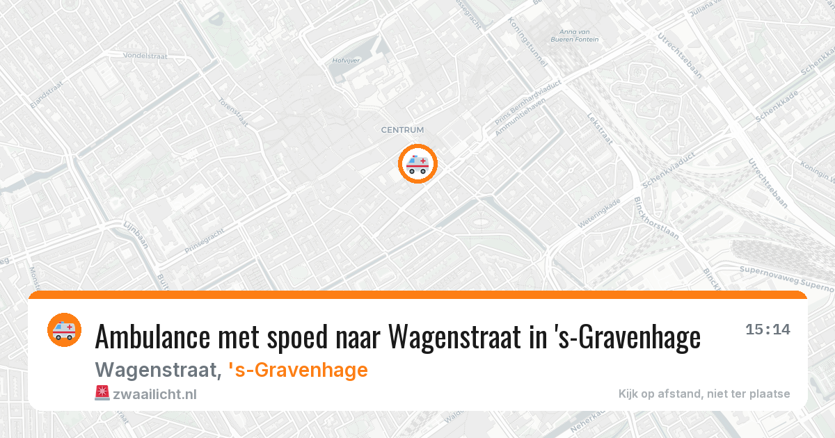 Ambulance met spoed naar Wagenstraat in 's-Gravenhage — 25 mei 2026