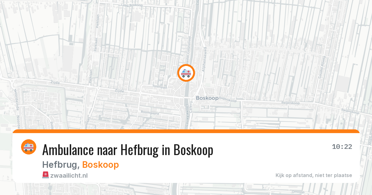 Ambulance naar Hefbrug in Boskoop — 7 aug 2026