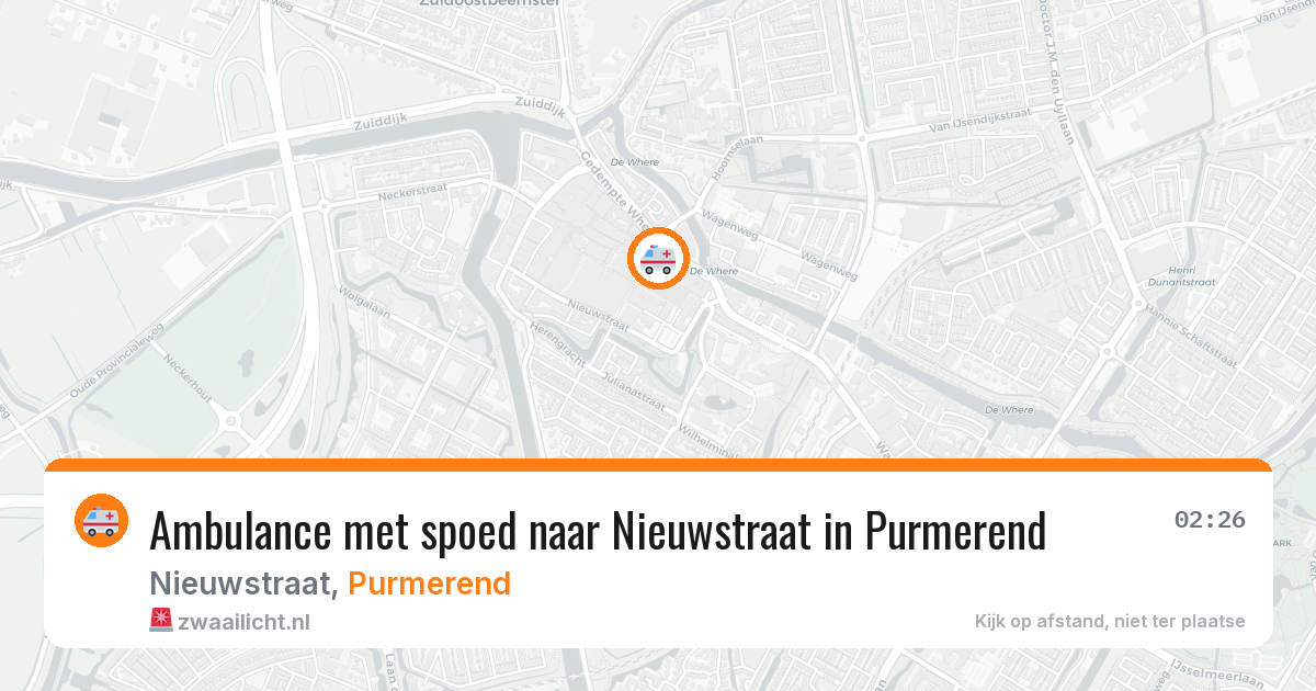 Ambulance met spoed naar Nieuwstraat in Purmerend — 14 jun 2026