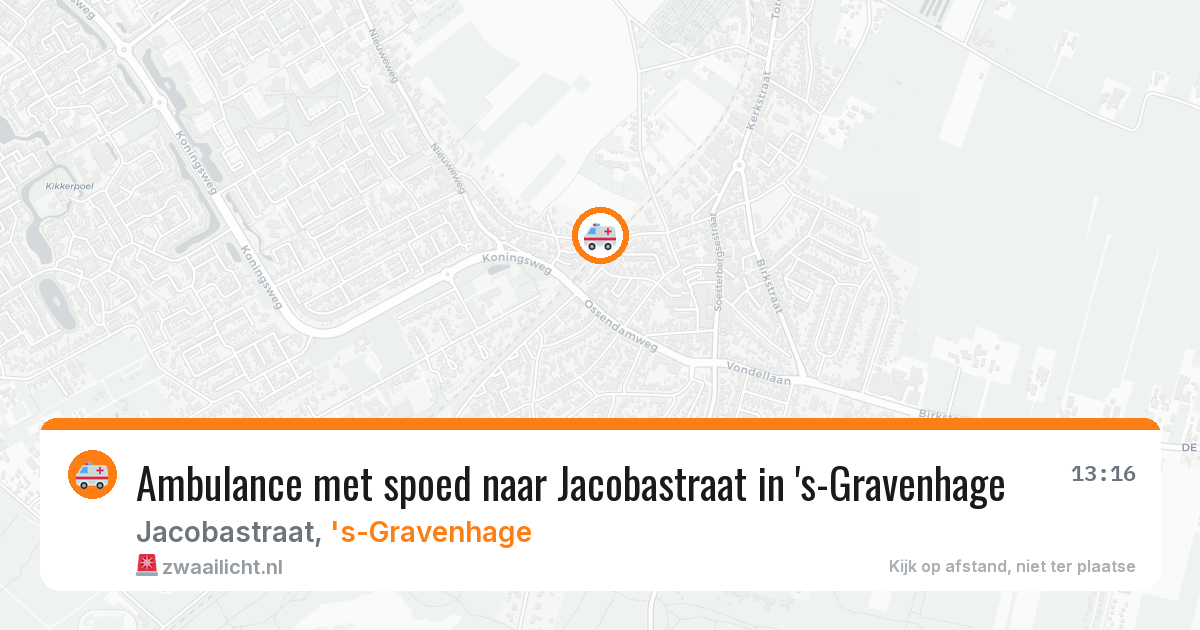 Ambulance met spoed naar Jacobastraat in 's-Gravenhage — 21 mrt 2026