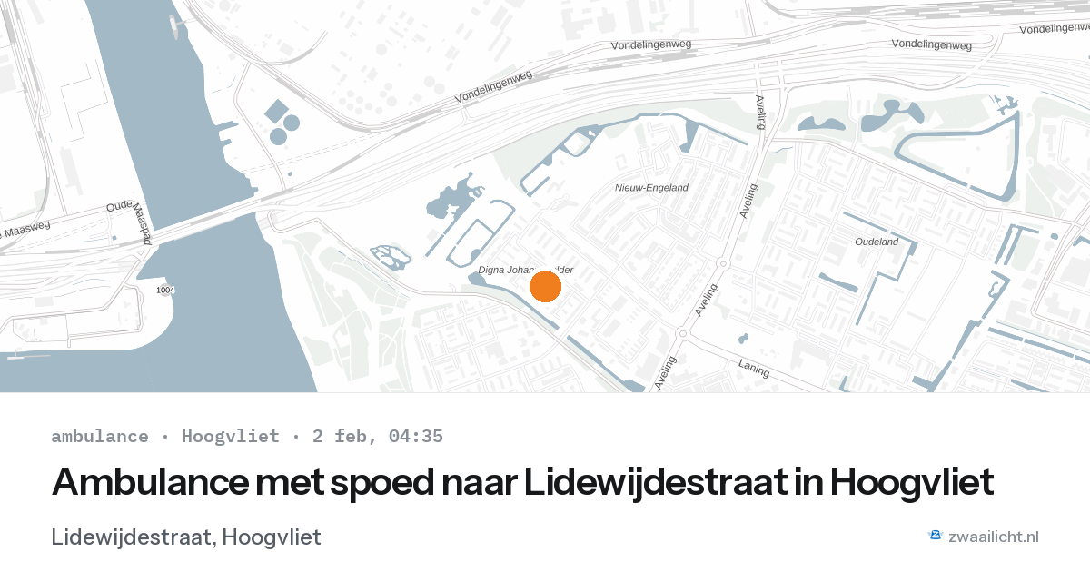 Ambulance met spoed naar Lidewijdestraat in Hoogvliet — 2 feb 2026