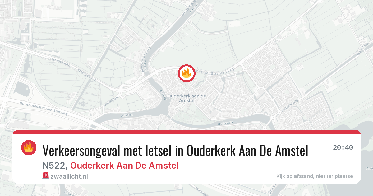 Verkeersongeval met letsel in Ouderkerk Aan De Amstel — 28 jun 2026