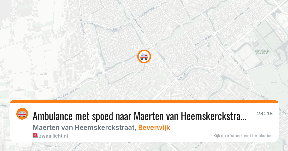 Ambulance met spoed naar Maerten van Heemskerckstraat in Beverwijk — 6 apr 2026