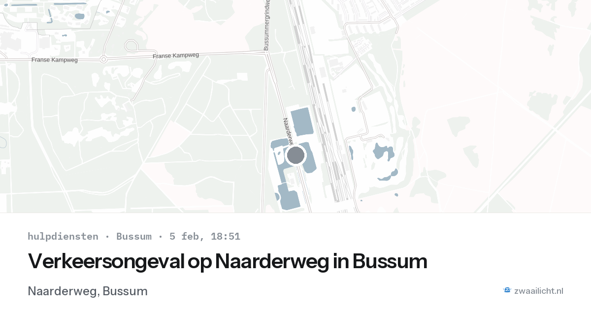 Verkeersongeval op Naarderweg in Bussum — 5 feb 2026
