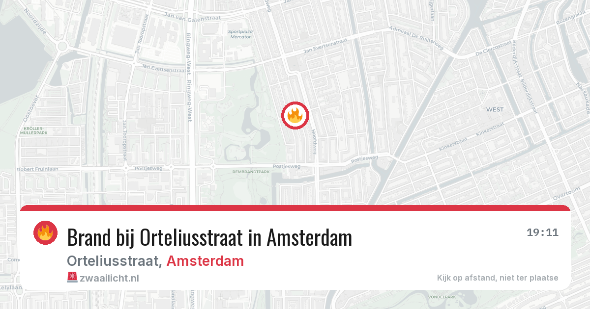 Brand bij Orteliusstraat in Amsterdam — 2 jun 2026