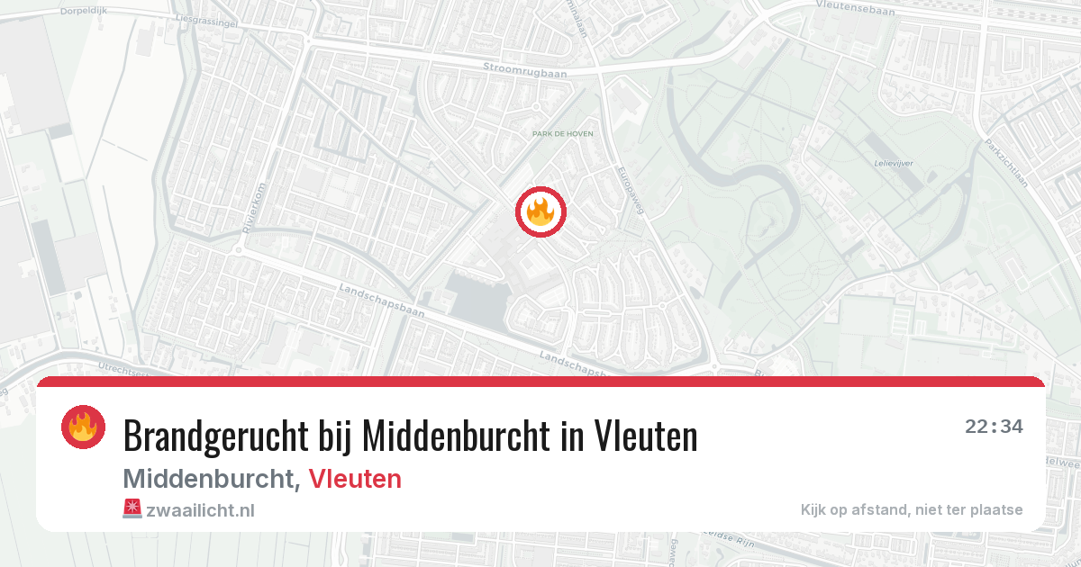 Brandgerucht bij Middenburcht in Vleuten — 23 jun 2026